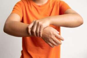 Wrist being treated as part of wrist tendonitis treatment