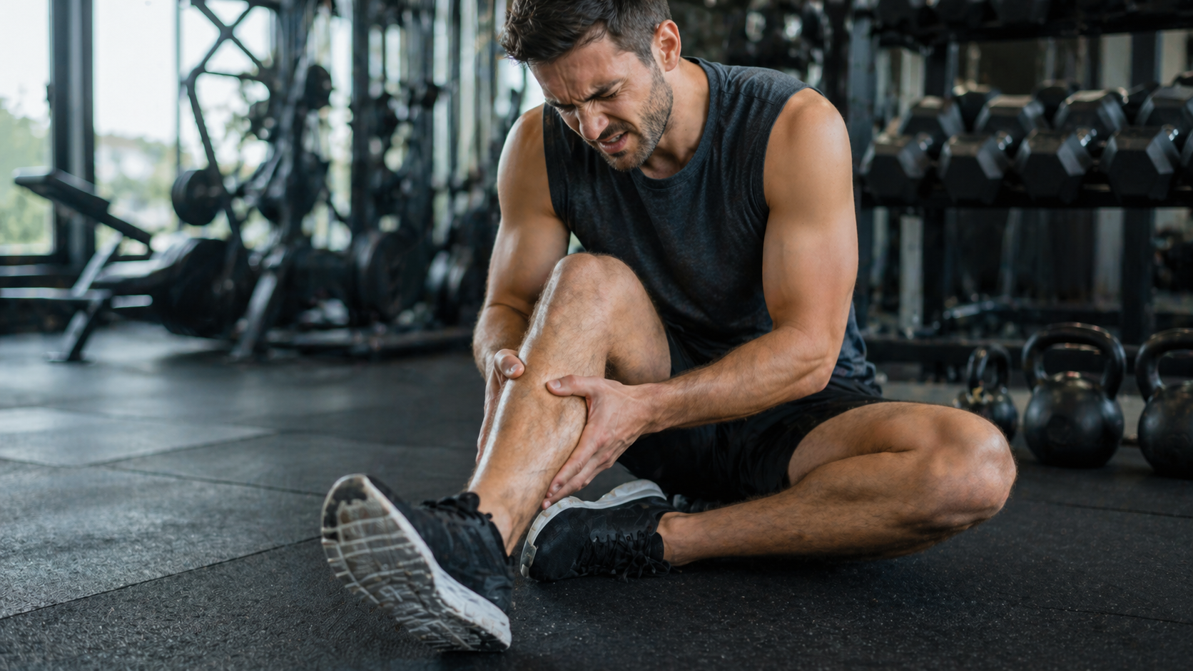Runner performing ankle mobility exercises for runners on a step